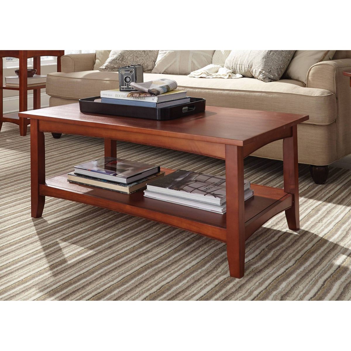 42" Shaker Cottage Wide Coffee Table Cherry - Alaterre Furniture - thumbnail 5