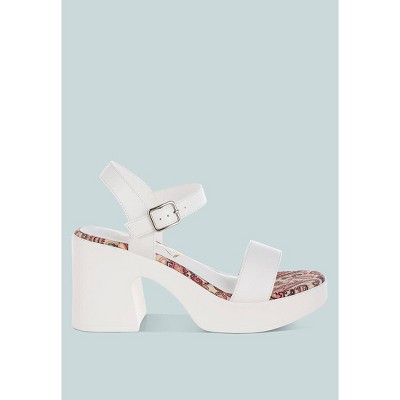 Kolata Faux Leather Pin Buckle Platform Women Heels