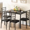 Dining Table Set for 4, 5 Piece Small Space Dining Set Square Table with 4 Upholstered Chairs - 4 of 4