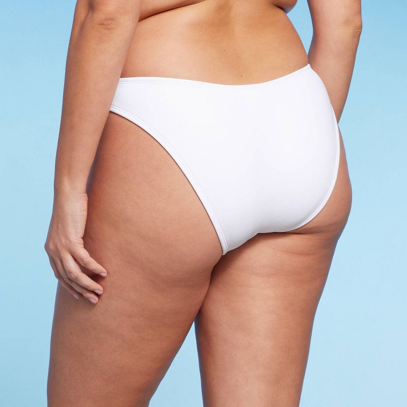 Women's High Leg Extra Cheeky Bikini Bottom - Wild Fable™ White, 6 of 7