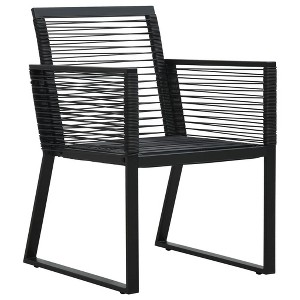 vidaXL 2/4x Garden Chair Black PVC Rattan Outdoor Patio Seating Lounge Chairs - Set of 2 - 1 of 4