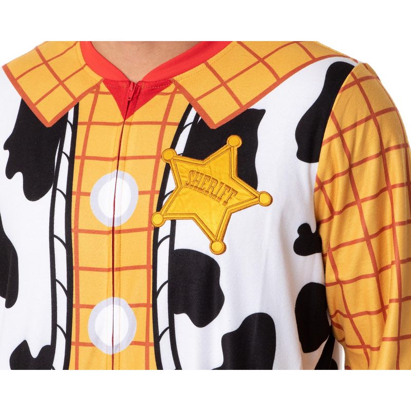 Disney Mens' Toy Story Movie Sheriff Woody Costume Footless Union Suit Multicolored, 3 of 8