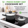 NutriChef 12pc Non-Stick Kitchen Cookware Set - Stylish Metallic Ridge-Line Pattern (NCCW12S.5) - 2 of 4