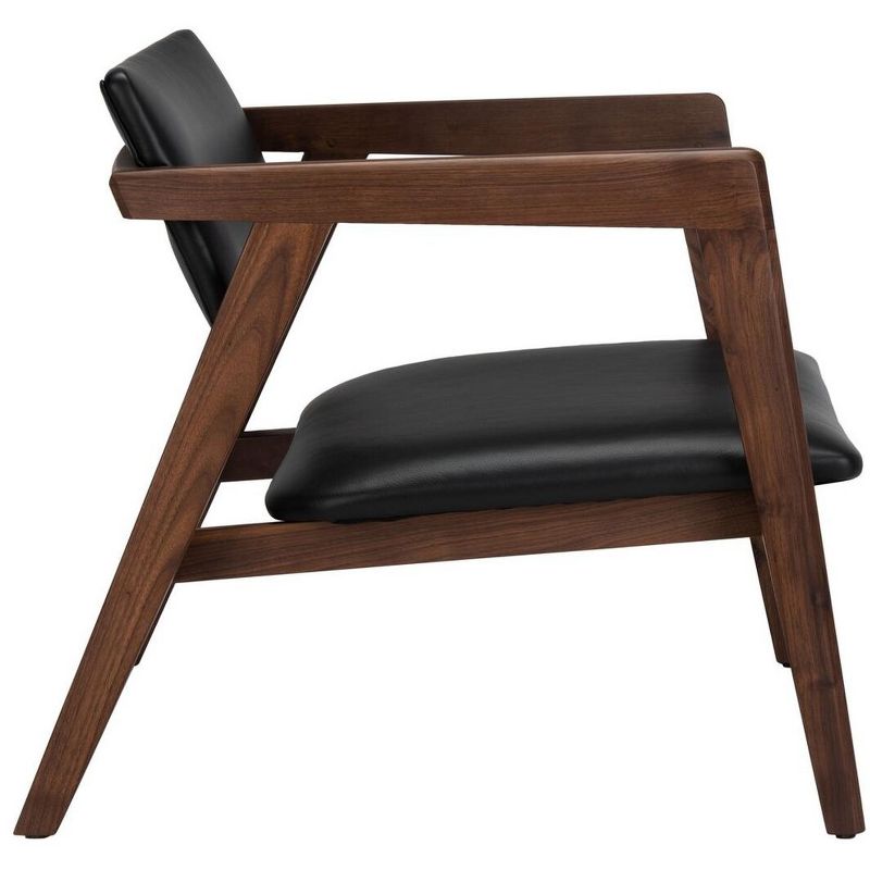 ƒclair Mid-Century Leather Chair - Black/Brown - Safavieh., 4 of 10