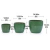 NAYSAYE Planter Set of 3 Ceramic Flowerpot Sleek Glossy Design Elegant Style for Indoor Outdoor Garden, Green, 15"*15"*12.6" - 3 of 4