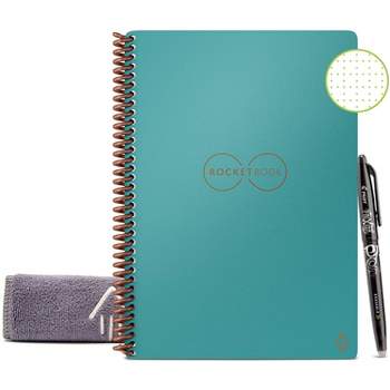 Rocketbook EVR-E-K-CCE Everlast Smart Reusable Notebook with Pen and Microfiber Cloth, Executive Size, Light Blue