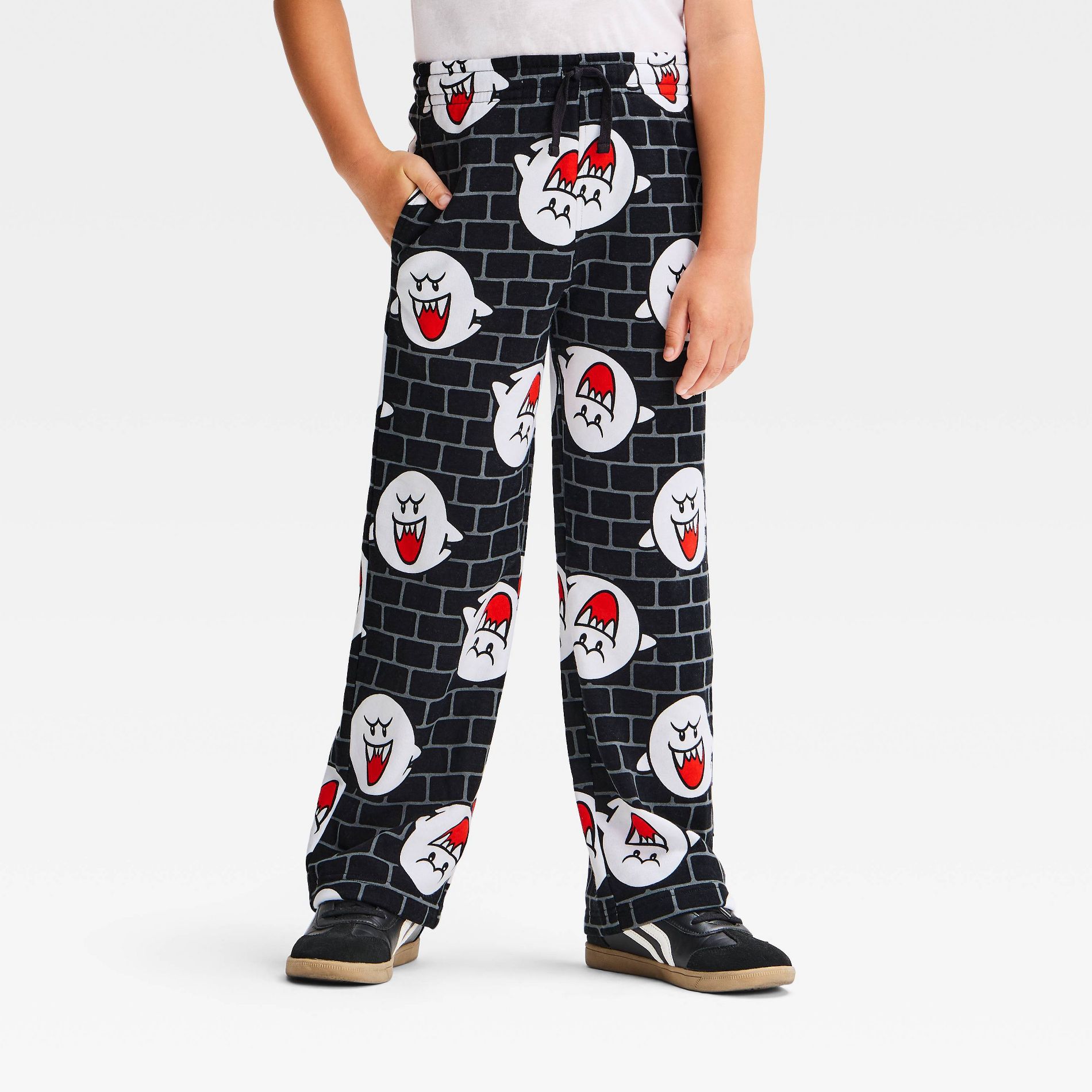 Boys' Super Mario Bros Boo Halloween Pants - Black