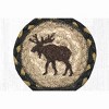 Earth Rugs Moose Printed Coaster – 5"x5" Rustic Braided Jute Square with Lodge Wildlife Design for Cabin or Country Decor - 3 of 3