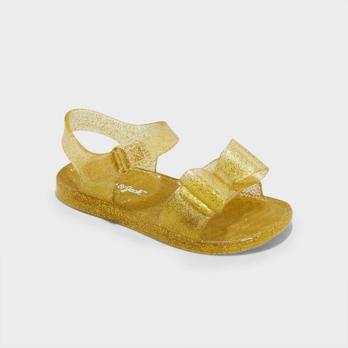 Gold discount jelly sandals