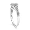 Silver 1/4 Cttw Princess-cut Diamond Composite Ring with Beaded Halo - 4 of 4
