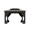 12x14 Ft Hardtop Gazebos with Heavy Duty Double Roof, Nettings and Curtains - 2 of 4