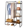 Karl Home Retro Open Wardrobe with Vintage Brown MDF & Black Iron Frame 39.4x15.7x59.1 Inches Entryway Use - 4 of 4