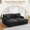83.5'' Faux Rabbit Fur Oversized Double Chaise Lounge Sofa with Thick Cushions, USB Ports, and Cup Holders - 4 of 4