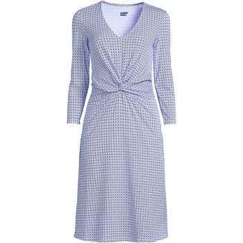 Lands' End Women's Petite Cotton Modal Square Neck Tiered Maxi Dress ...