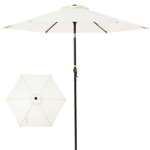 7.5ft Patio Umbrella Outdoor Table Market Umbrella With Push Button Tilt Crank Beige Target
