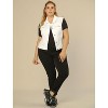 Agnes Orinda Women's Plus Size Buttons with Two Chest Flap Pockets Denim Vests - 3 of 4