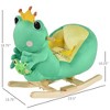 Mshliw Frog Rocking Horse Ride-On Toy for Toddlers 18–36 Months with Plush Hand Puppet, Music Button, Seat Belt & Wooden Rocker Base, Halloween gift - 3 of 4