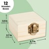 Bright Creations 12 Pack Small Wooden Boxes For Crafts, Unfinished Wood Jewelry Boxes DIY, 2.7 x 2.7 x 1.6 in - 4 of 4