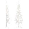 vidaXL Slim White Artificial Half Christmas Tree - Space-Saving Design, Lifelike Material, Easy Assembly with Stand - 2 of 4