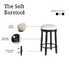 Bar Stools Set of 2 White 360 Degree Swivel, Accent Wooden Swivel Seat Counter Height Bar Stool - 3 of 4