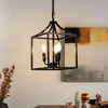 DORESshop 3-Light Matte Black Geometric Cage Lantern Chandelier Pendant Light with E12 Base, Bulbs Not Included - 3 of 4