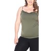 Women's Plus Size Lace Trim Tank Top - One Size Fits Most Plus - White Mark - 2 of 3