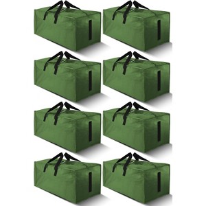 8 Pack Large Strong Moving Bags Zippers & Carrying Handles - Water-Resistant - Heavy Duty Storage Tote Space Saving - 1 of 4