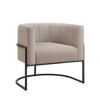 CAVINAS Luxury Velvet Upholstery Accent Armchair with Golden Metal Stand,Chic Leisure Chair Lounge Chair with Curved Back for Living Room - 4 of 4