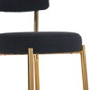 Sapphtopaz Modern Bar Stools Teddy Upholstered Dining Chairs Bar Chair with Metal Base Counter Height Stools for Kitchen Island - 3 of 4