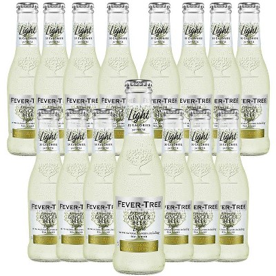 Fever Tree Light Ginger Beer - Premium Quality Mixer - Refreshing Beverage for Cocktails & Mocktails 200ml Bottles