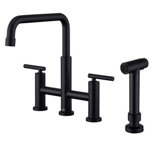 CLIHOME Double Handle Kitchen Sink Faucet with Side Spray And 360 Degree Spout - 1 of 4