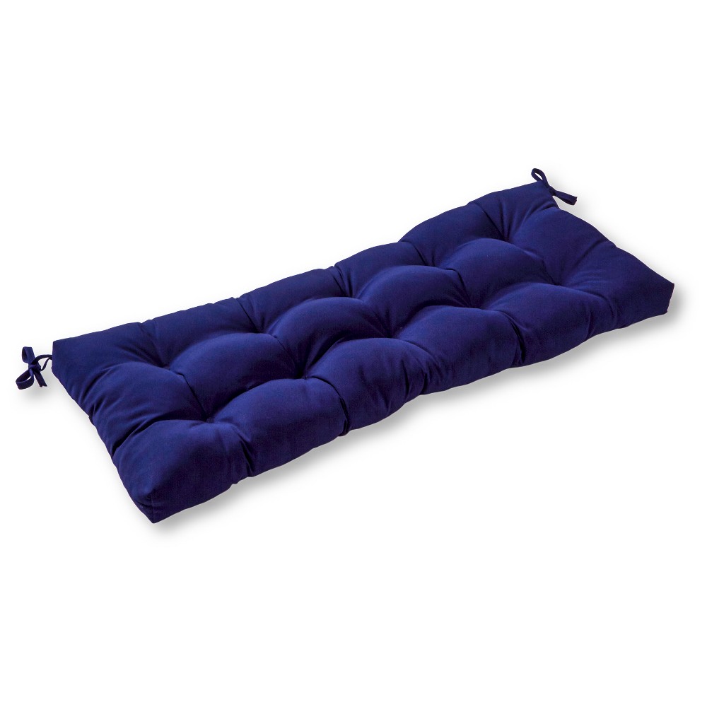 Sunbrella 17"x44" Solid Outdoor Bench Cushion Navy: UV & Weather-Resistant, Reversible Patio Cushion