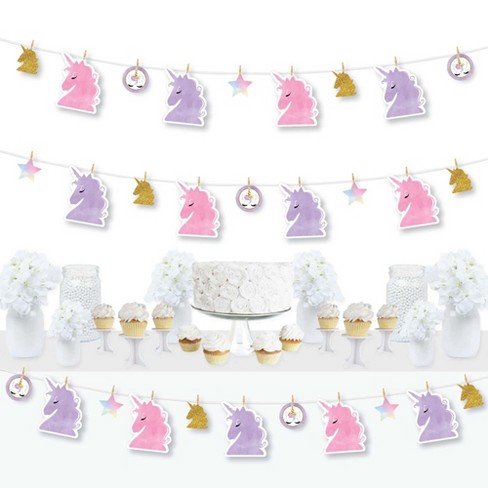 Big Dot Of Happiness Rainbow Unicorn - Magical Unicorn Party Decor - 6 Beer  Bottle Labels & 1 Carrier - Assorted Pre