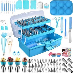 236-Piece Cake Decorating Kit w/Storage Case, Premium Icing Piping Bags and Tips Set for Fondant Cupcake Cookie Frosting, Baking Tools for Beginners - 1 of 4