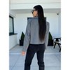 Coolmee Women's Cropped Blazers Business Casual Open Front Long Sleeve Suit Jacket Trendy Work Office Blazer - 4 of 4