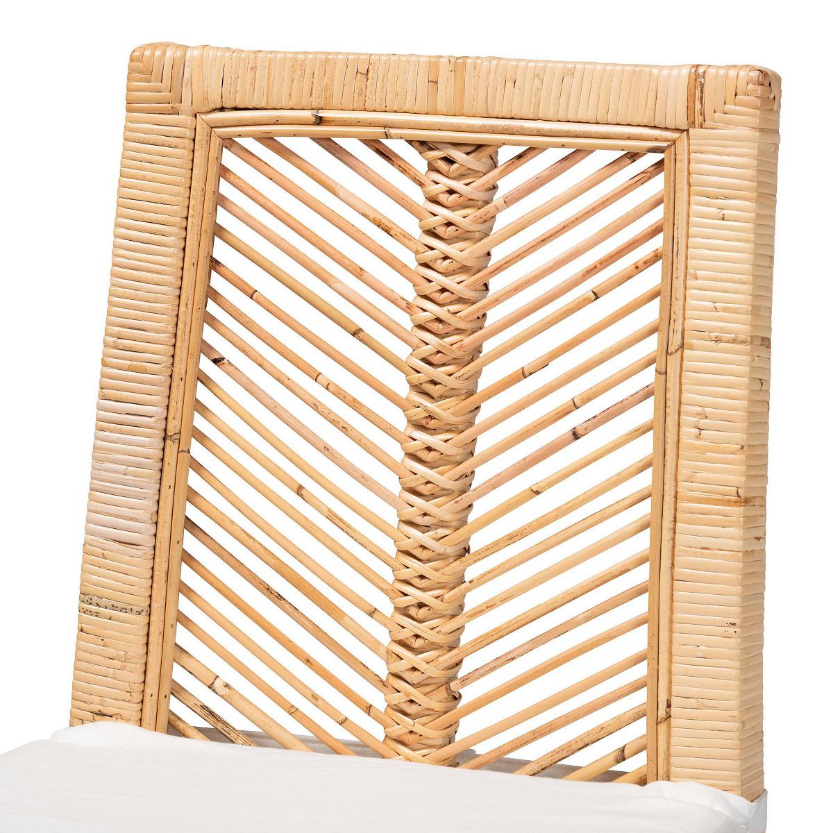 2pc Suci Rattan and Wood Dining Chair Set Natural/Brown - bali & pari: Mahogany Frame, Bohemian Style, Cushioned Seat - thumbnail 5