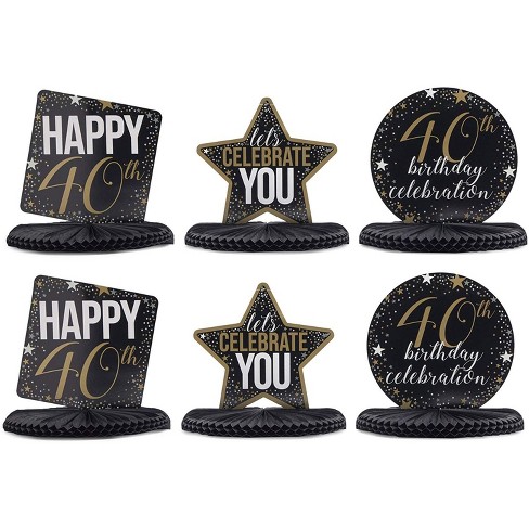 Sparkle And Bash 6 Pcs 40th Birthday Party Supplies Honeycomb Centerpieces Table Decorations 12 X 11 Inches Target