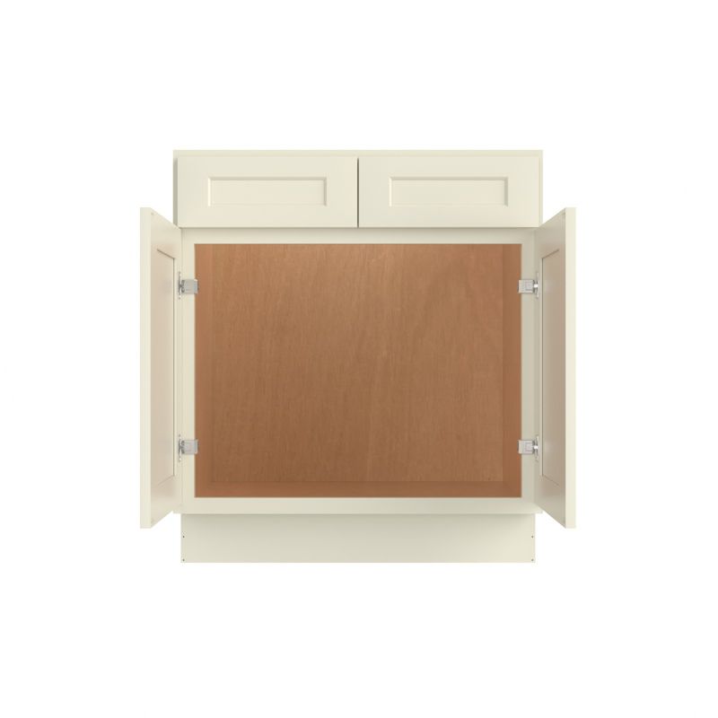 HOMLUX 30 in. W  x 21 in. D  x 34.5 in. H Bath Vanity Cabinet without Top in Shaker Antique White, 2 of 7