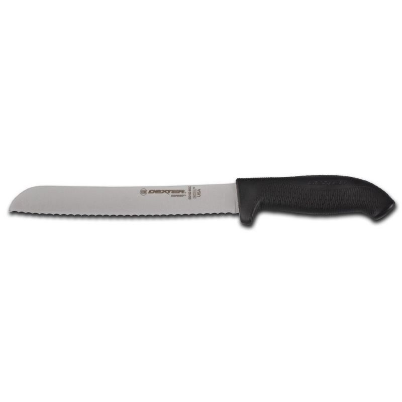 Dexter Russell SG162-8SCB-PCP SofGrip Black 8 In Scalloped Bread Knife, 1 of 4