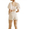 Women's Satin Sheen Rose Crop Top - STORIA - 2 of 4