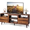 GALAXHERO Mid-Century Modern TV Stand for 65" TV, TV Console Cabinet, Open Shelves Entertainment Center for Living Room and Bedroom, Retro Brown - 2 of 4