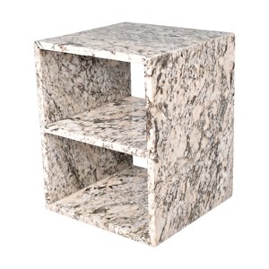 JONATHAN Y Sloane 20" Modern Natural Marble Handmade Rectangular 2-Shelf End Table - 1 of 4