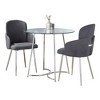 3-Piece Dining Set with Glass Table and 2 Upholstered Chairs - 2 of 4