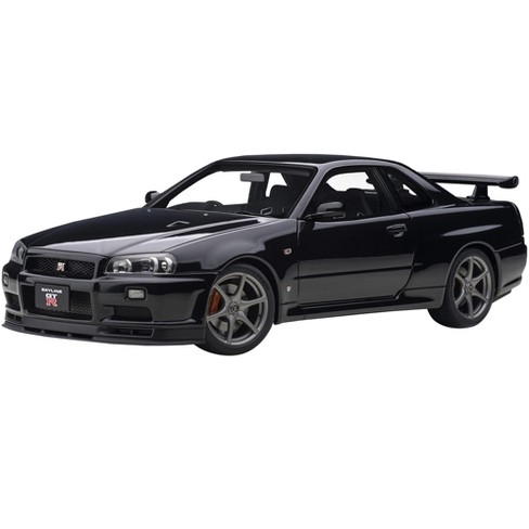 Nissan Skyline GT-R (R34) V-Spec II RHD (Right Hand Drive) Black Pearl 1/18  Model Car by Autoart