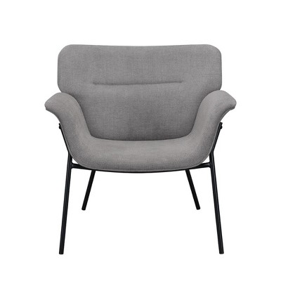 Simple Relax Fabric Upholstered Accent Chair with Metal Legs