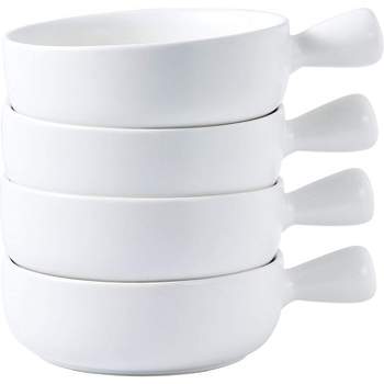 Bruntmor Ceramic Rectangular Porcelain Serving Platter, Set of 4 White
