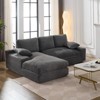 GlasFlength Modular Sectional Living Room Sofa Set, Modern Minimalist Style Upholstered Sleeper Sofa for Bedroom, L-Shape, Grey, 98.4"*68.9"*22.83"" - 2 of 4