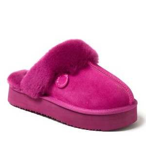 Fireside by Dearfoams Women's Melton Genuine Shearling Platform Scuff Slipper - 1 of 4