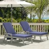 Aoodor 72 x 21 x 3 Inches Patio Chaise Lounger Cushions, Olefin Fabric Slipcovers with Sponge Foam, Set of 2 - 3 of 4