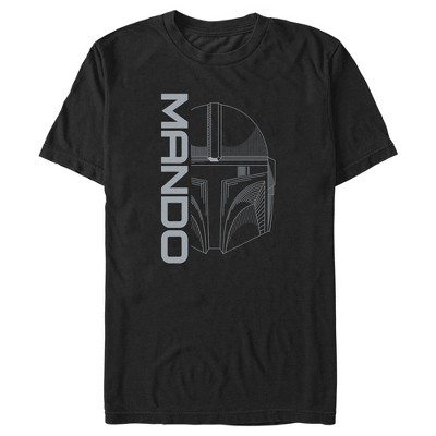 Men's Star Wars: The Mandalorian Mando Helmet  T-Shirt - Black - Large